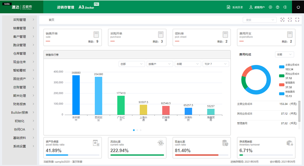 速达A3.Docker PRO进销存系统